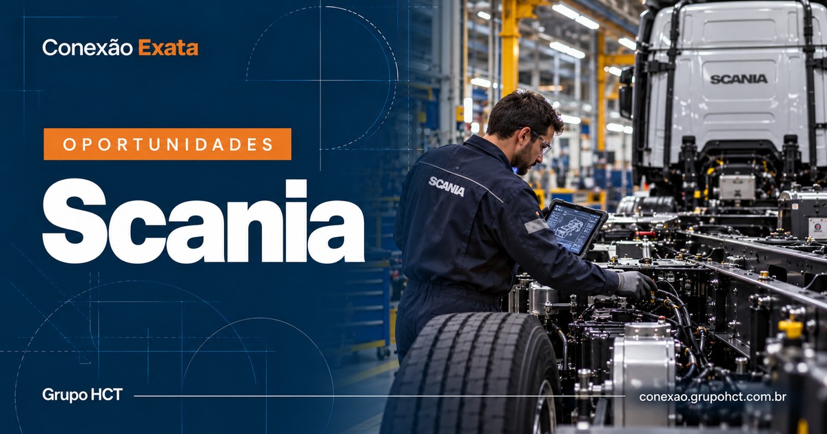 Oportunidades na Scania: engenheiro desenvolve chassi de caminhão em ambiente industrial