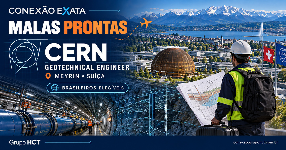 Malas Prontas: oportunidade internacional de Geotechnical Engineer no CERN, em Meyrin, Suíça