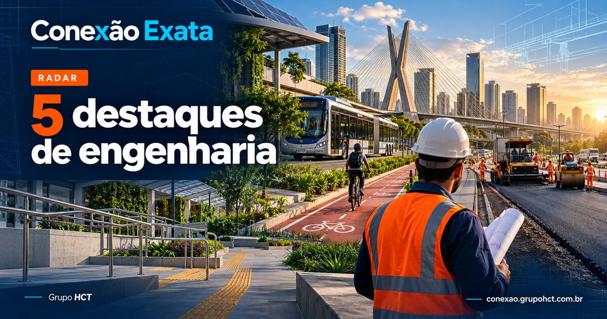 Radar de engenharia e infraestrutura com mobilidade urbana, obras viárias e acessibilidade