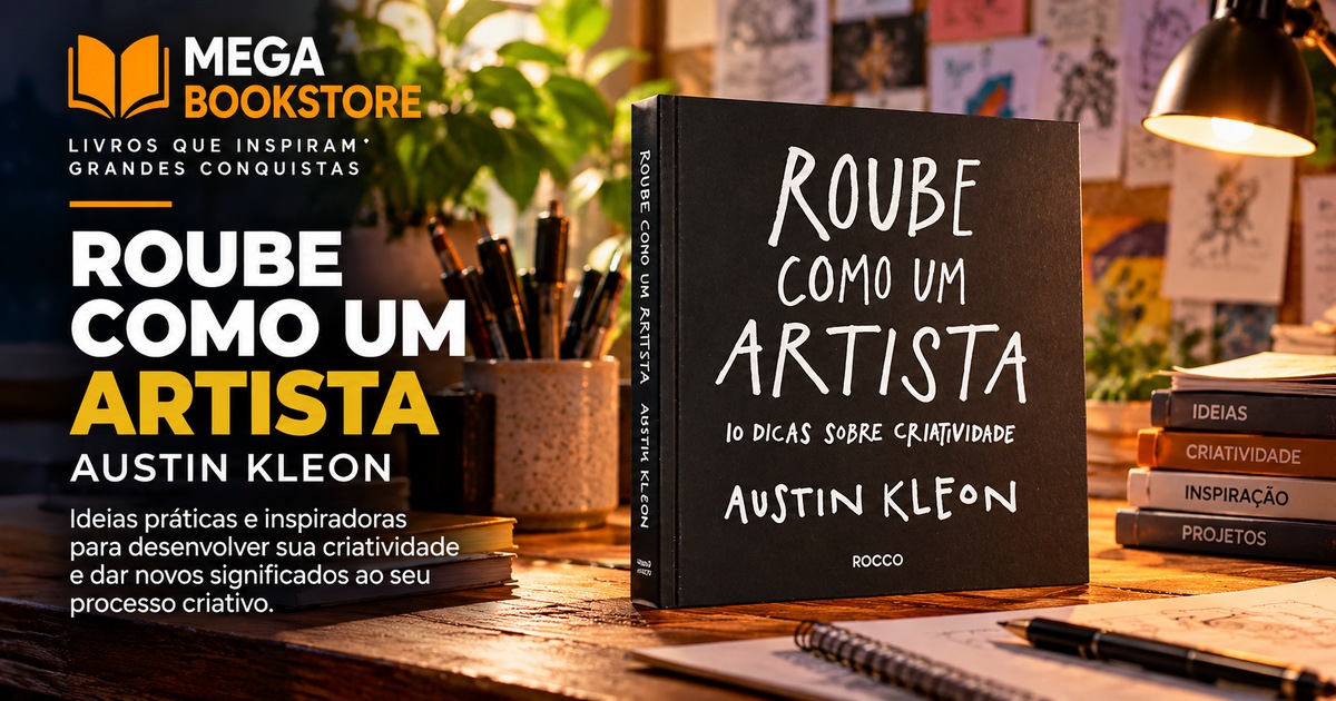 Mega Bookstore — Roube como um artista, Austin Kleon, cenário de estúdio criativo