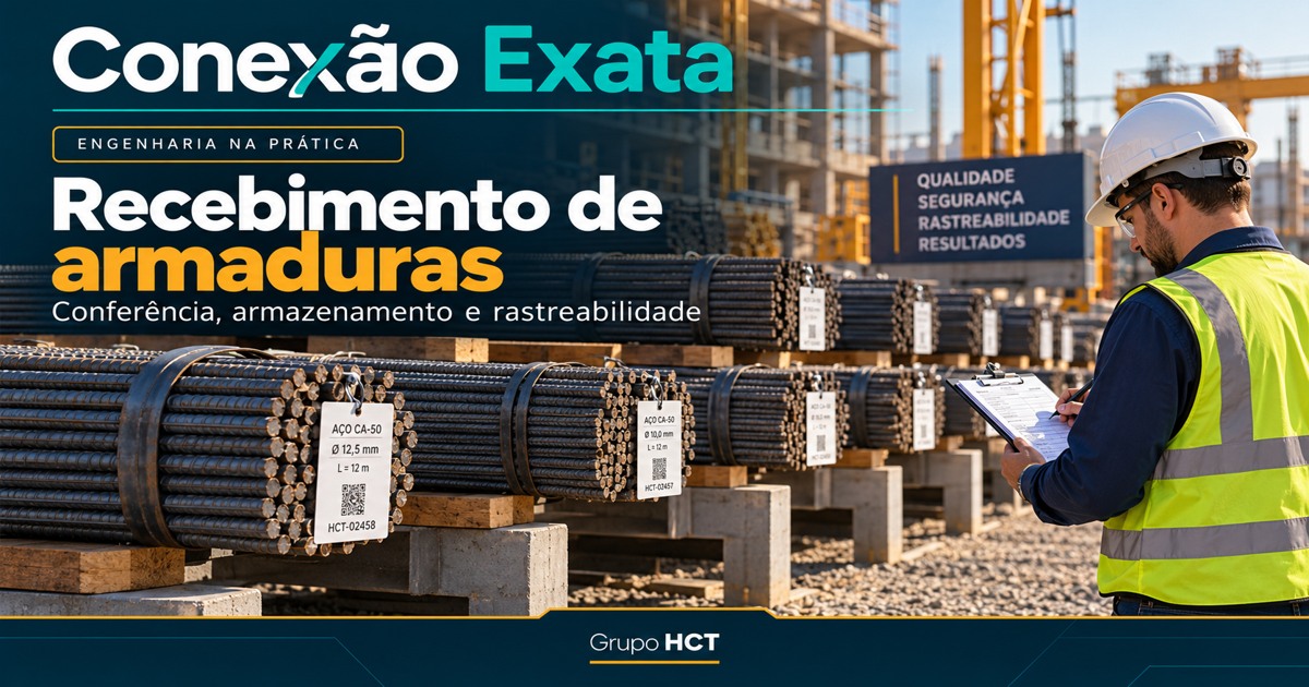 Recebimento de armaduras — conferência, armazenamento e rastreabilidade; imagem ilustrativa