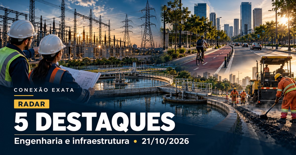 Radar com destaques de engenharia e infraestrutura em 21 de outubro de 2026