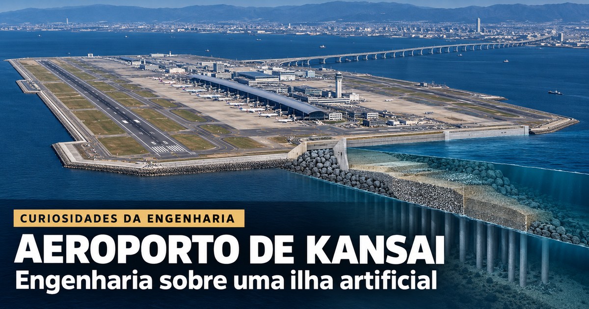 Aeroporto Internacional de Kansai construído sobre ilha artificial