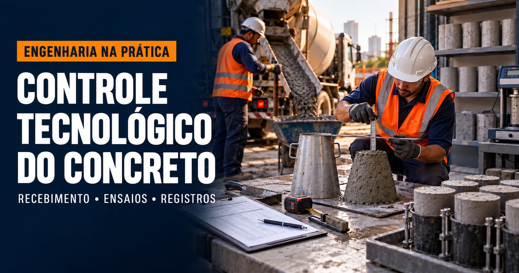 Controle tecnológico do concreto: recebimento, ensaios e registros