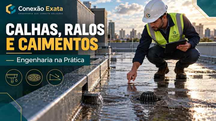 Conferência de calhas, ralos e caimentos de uma cobertura