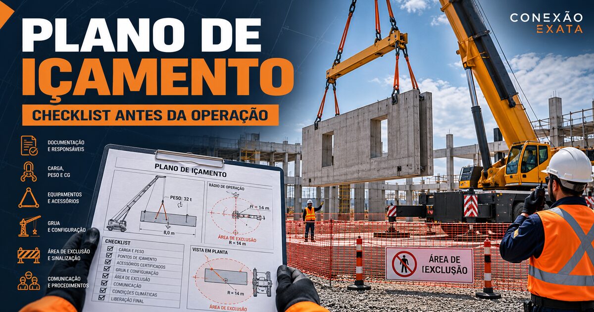 Plano de içamento: checklist antes da operação de movimentação de cargas